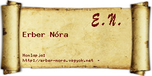 Erber Nóra névjegykártya